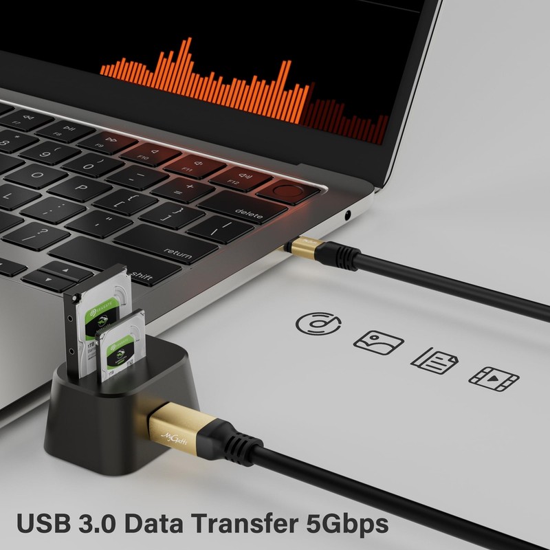 Extra Long USB 3.0 C to USB B Cable 15FT, 5Gbps High Speed, Type 3.0 B Connec... gallery
