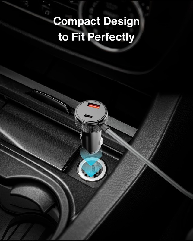 Car Charger Cable for Starlink Mini 6.5FT/2M with Display - 60W DC + 33W Dual... gallery