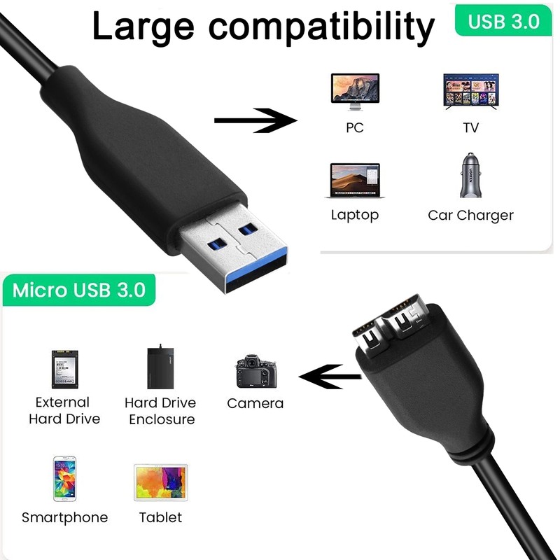 45CM USB 3.0 Cable A to Micro B High Speed Data Transfer for Hard Drive gallery