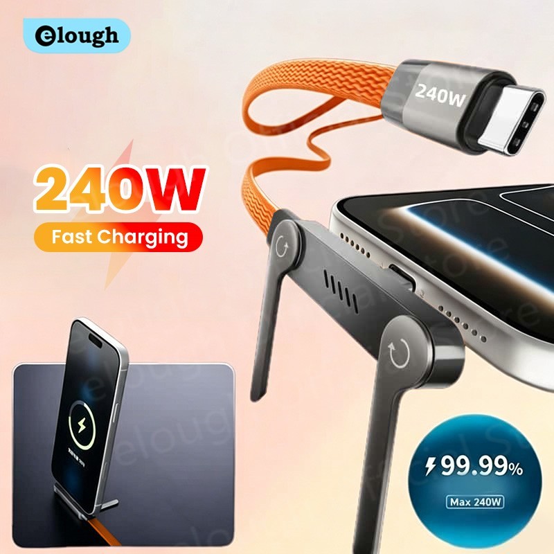 2-in-1 Invisible Holder Charger Cable–240W Fast Charging Cord with Phone Stand gallery