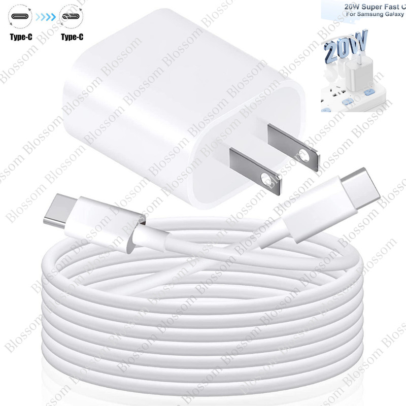 20W Type C Fast Charger Block Adapter USB C To C Cable For iPad Pro/Air Samsung