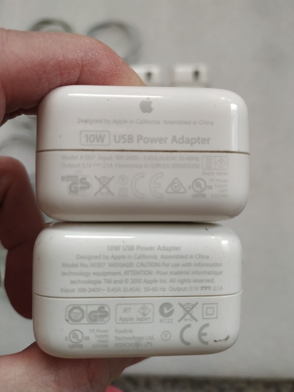 Lot 10 OEM Apple 10W A1357 USB Wall Chargers Power Adapters w/ Lightning Cables gallery