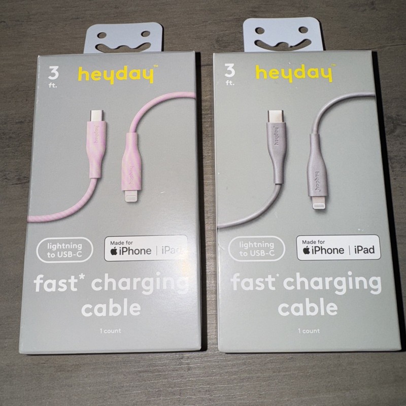 2X 3’ heyday Lighting to USB-C Round Fast Charging Cable Made For iPhone gallery