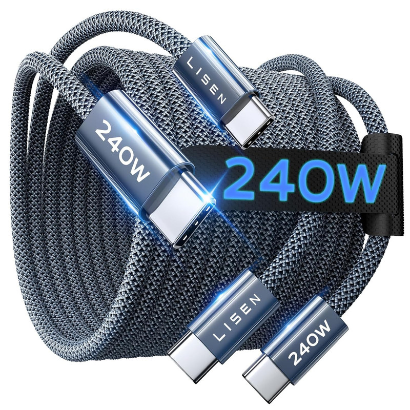 240W USB C to USB C Cable for Iphone 17 Charging Cable [6.6Ft, 2-Pack] for Iphon