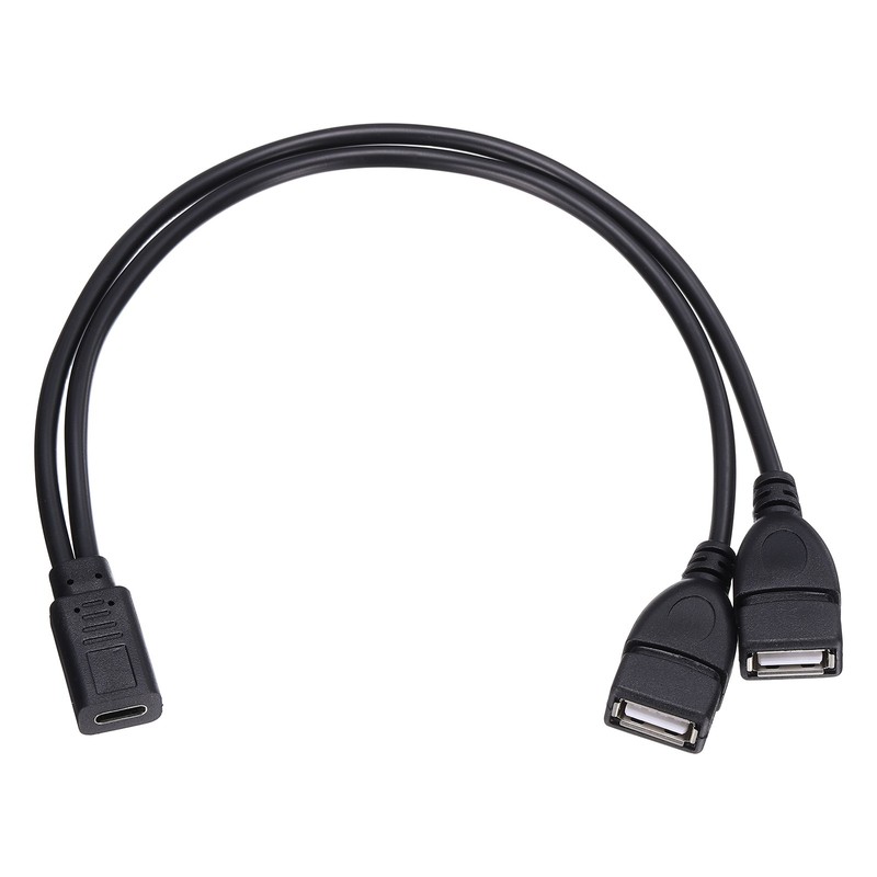 Type C Female to USB A Female 2 in 1 Splitter 11.8″