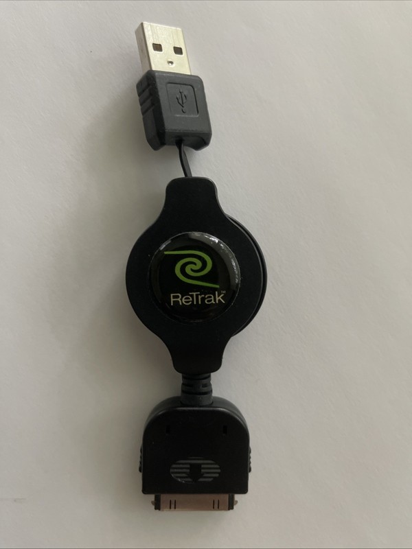 ReTrak Retractable Micro-USB Charge & Sync Cable 3.3 ft Black Universal