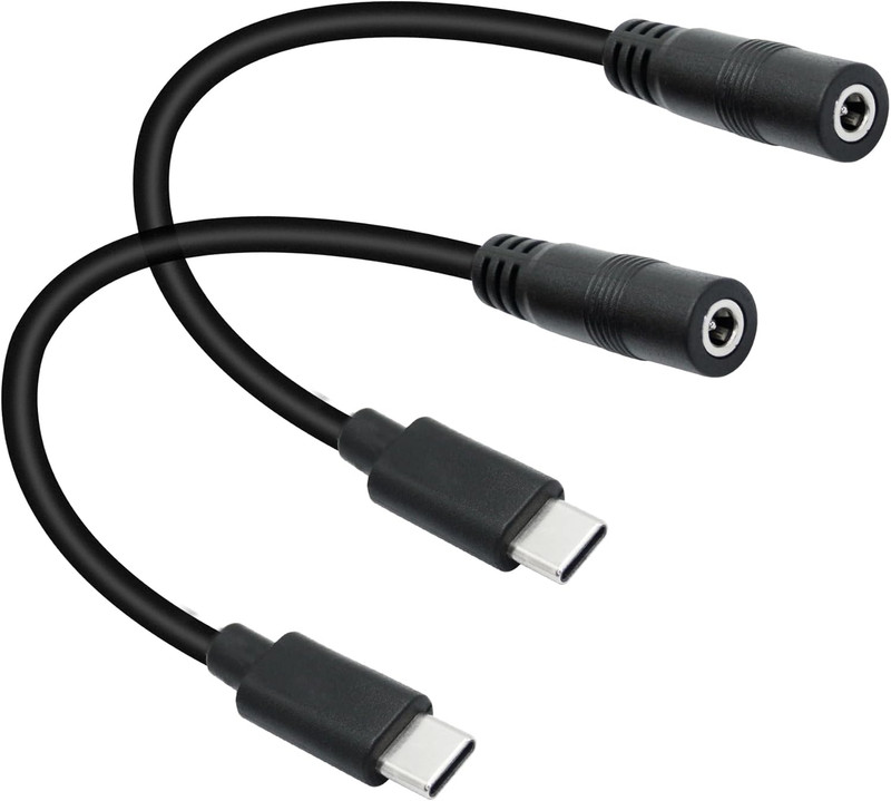 Short DC 3.5Mm X 1.35Mm to USB C Power Cord 6Inch, DC 35135 Female to USB Type C