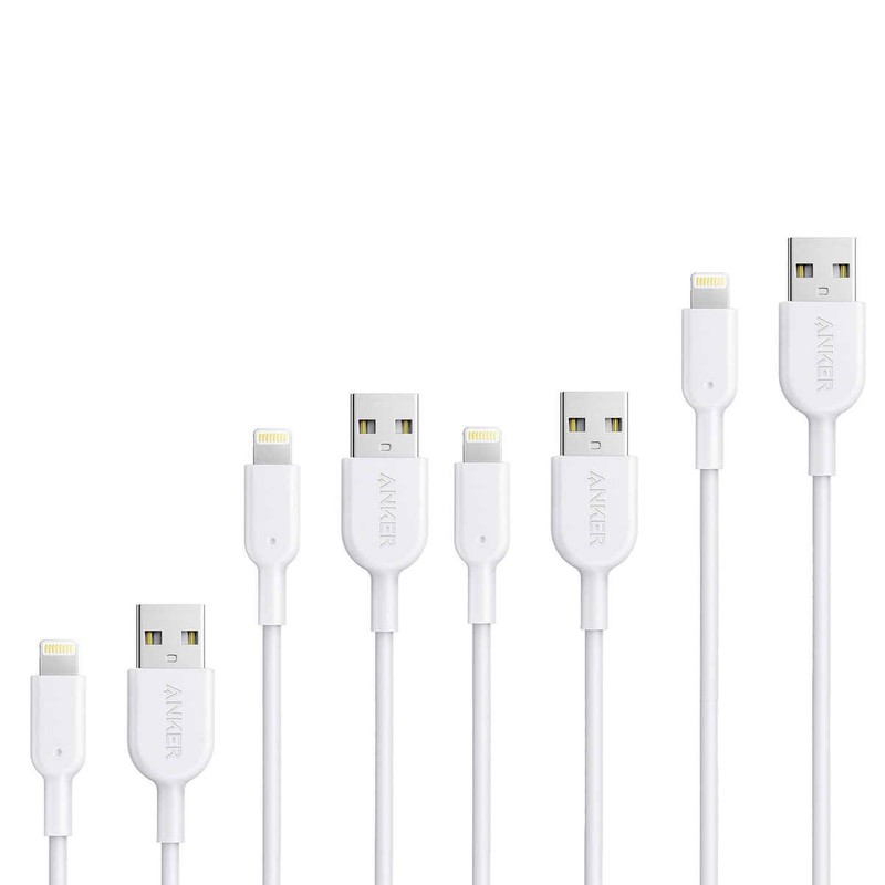 ANKER POWERLINE II USB-A CABLE CONNECTOR 4 PACK COMBO FOR APPLE.