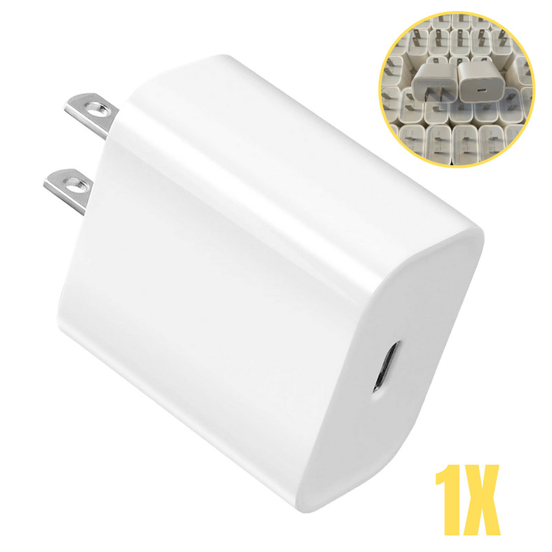 Lot 100X 20W USB-C Power Adapter PD Fast Charger For iPhone 17 16 15 14 13 12 11