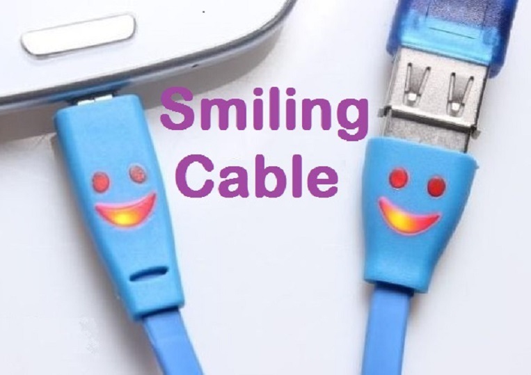 Smile Face Micro USB Cable Charger Cord for Samsung Galaxy M01S M01 Core A01 AU