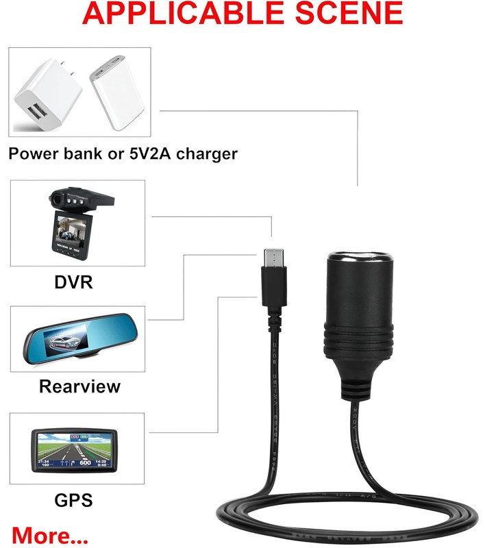12V USB TypeC Male Plug to Car Cigarettes Adapter Female Socket PD Power Cabl... gallery