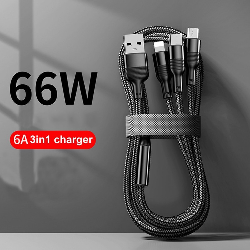 3in1 66W USB Cable Charger Cord for Samsung S26 S25 S24 iPhone 17 16 15 14 13 12 gallery
