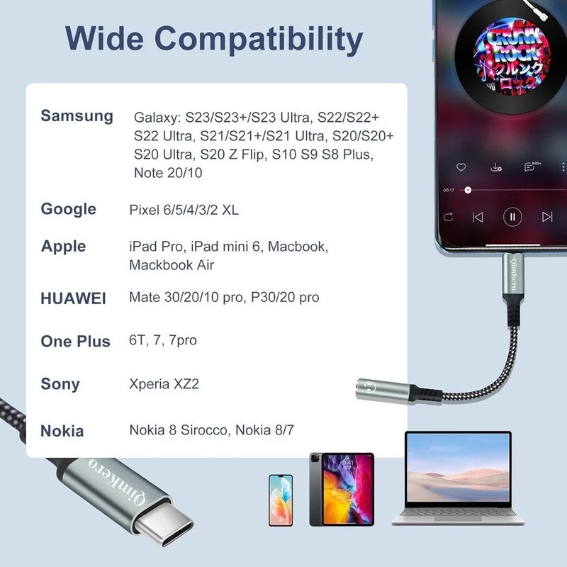 USB Type C to 3.5Mm Female Headphone Jack Adapter, (2 Pack) USB C to Aux Audio D gallery