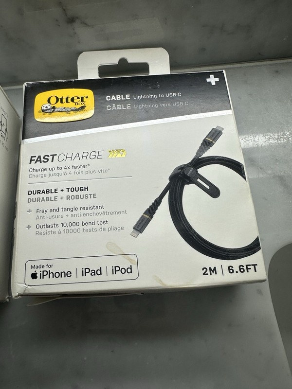 OTTERBOX Apple 8-Pin Charging Cable + USB Wall Charger Bundle OEM New gallery
