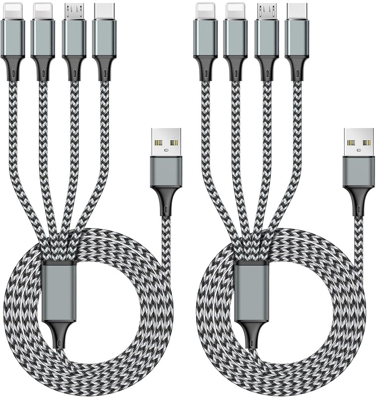 Multi Charging Cable 6FT 2Pack Multi Charger Cable 4 in 1 Universal Multiple USB gallery