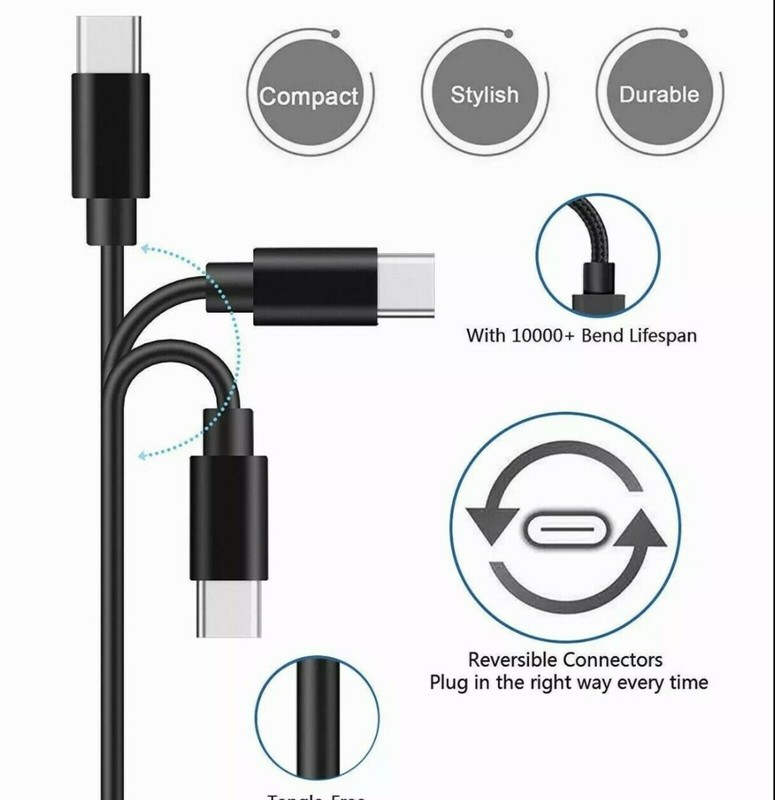 2Pack USB-C Type C Fast Charger Cable For Samsung Galaxy S8 S9 S10 Plus S20 BLK gallery