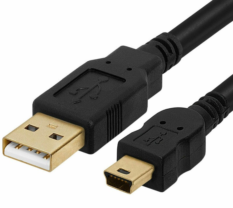 Mini USB Cable USB 2.0 A to B Cord Data Sync Charge GPS DVR POS (Pack of 25)