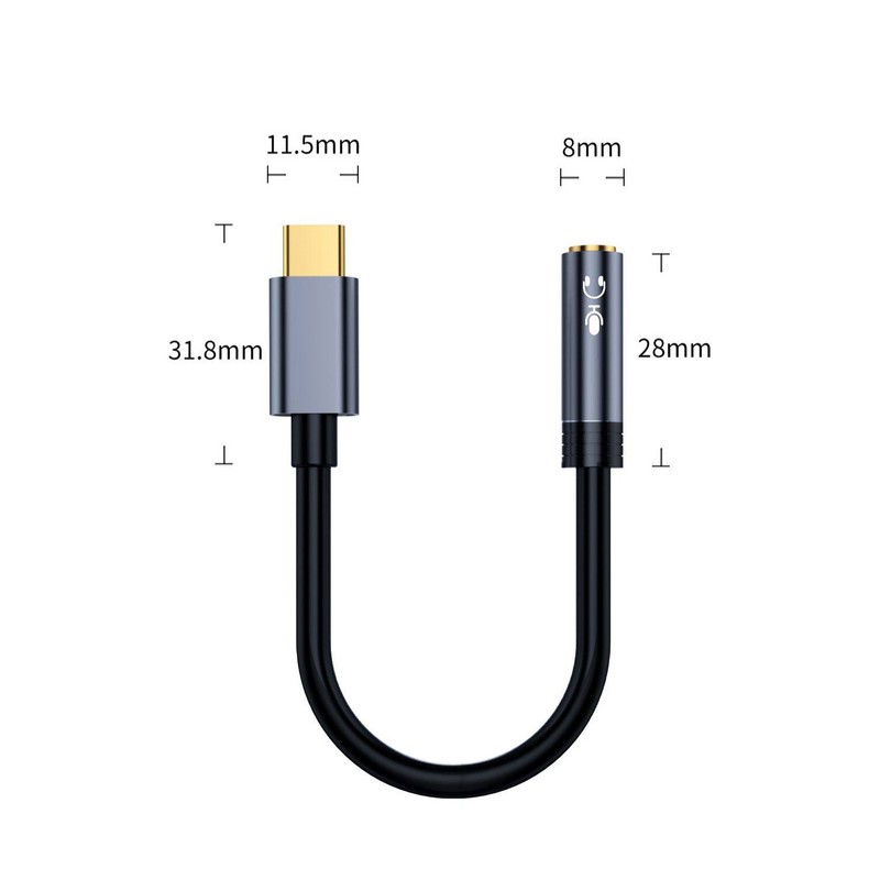 15cm USB Type C To 3.5mm Jack Female Universal Aux Audio Headphone Adapter Jack gallery