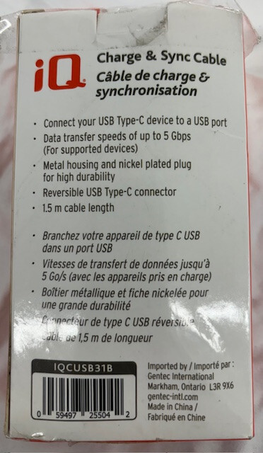 CHARGE & SYNC CAMBLE SUPER SPEED DATA TRANSFER TYPC TO USB BRAIDED 1.5/4.9" NIB gallery