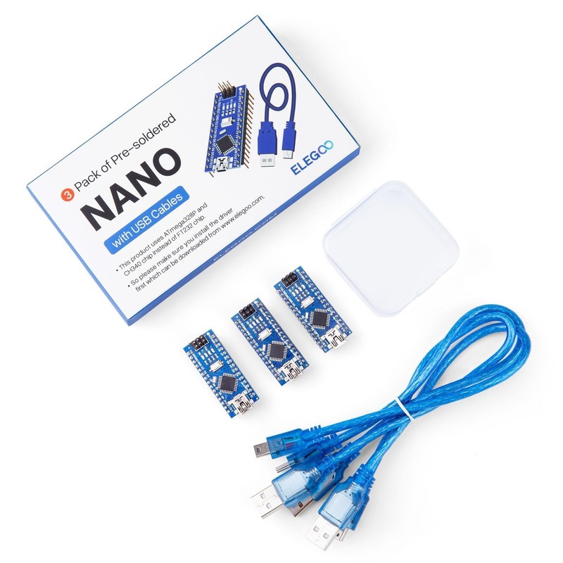 ELEGOO Presoldered Nano Boards with USB Cable Compatible with Arduino IDE Mic... gallery