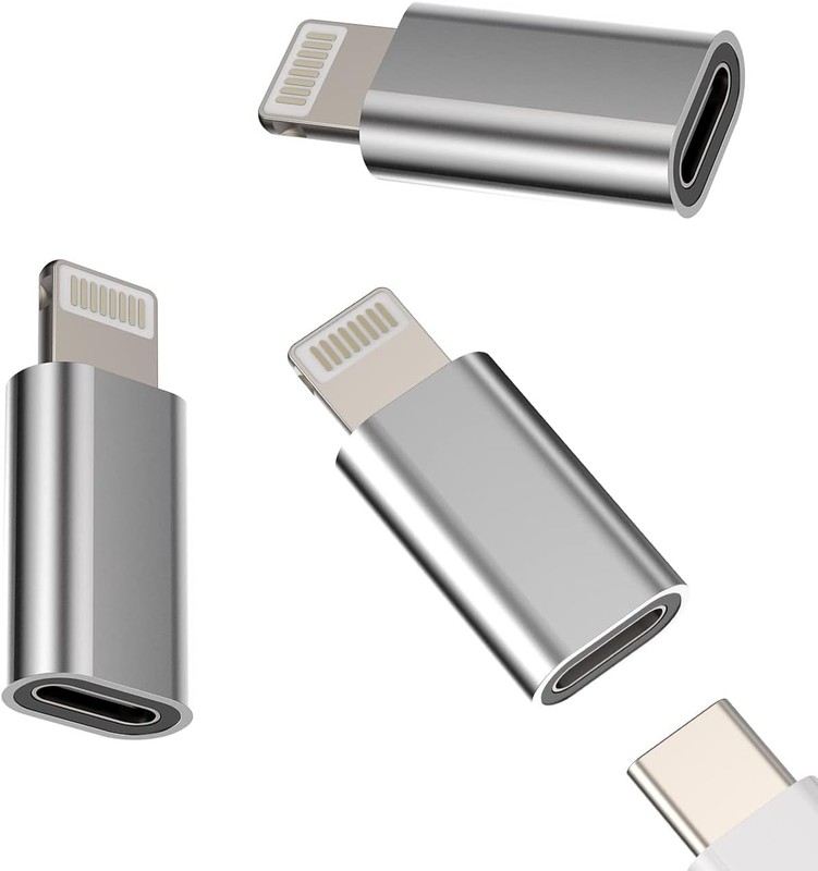 USB C Female to Lightning Male Adapter 3 Pack, Apple MFi Certified, Compatible w