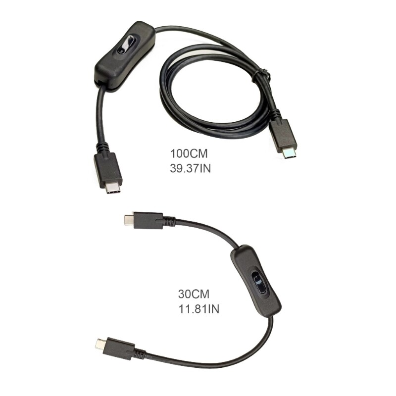 USB Type C with Switches Power Button Charging Extension Cable Universal Type C gallery