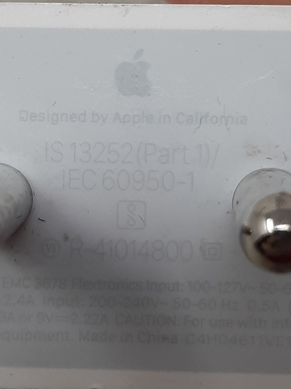 Lot of 2 Apple R-41014800 International AC Power Adapters iPhone Charger A2246 gallery