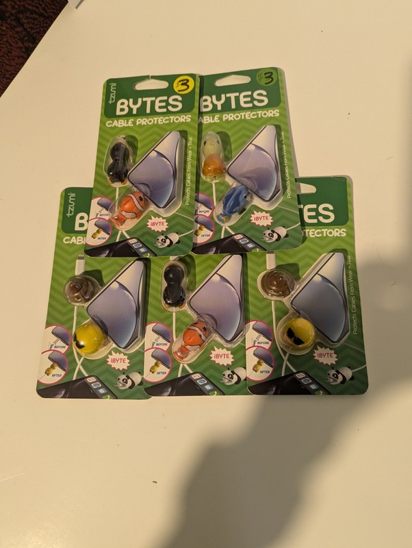5 Pack Lot 2 In Each Pack TZUMI Bytes Cable Protectors- Reduces cable breakage