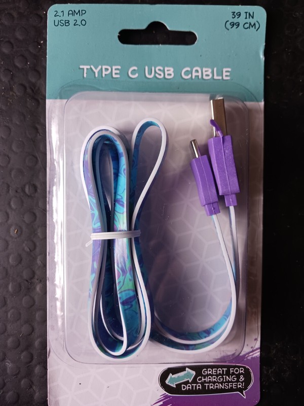 Usb Cable type C,high speed data transfer,multicolor cable,36in. long