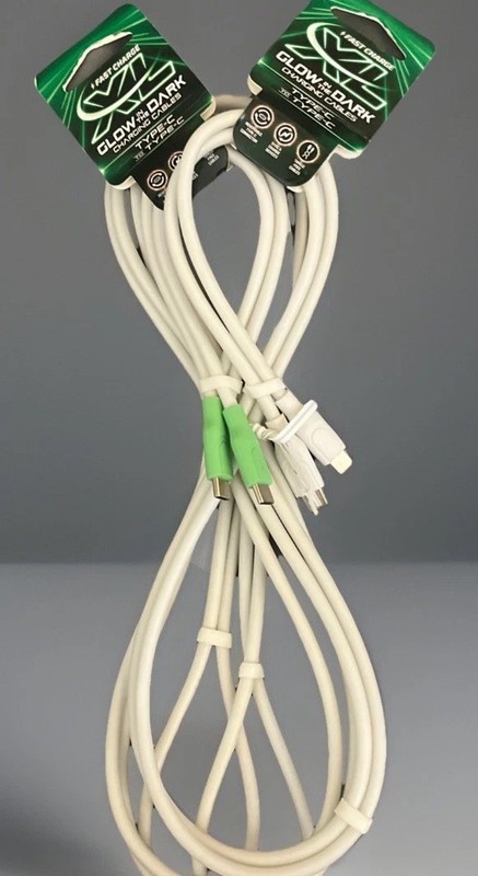 7ft Glow in the Dark Type-C To USB-A Cable Fast Charger Cord iPhone Samsung