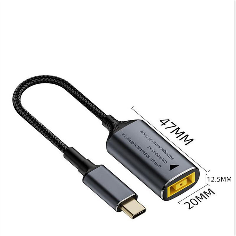 USB C Male To DC 20*47mm Female Adapter Cable For 140W/DC Lenovo Square Port gallery