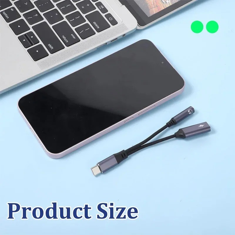 2-in-1 USB-C to 3.5mm Audio Adapter – Charge & Listen Headphone Jack Splitter gallery
