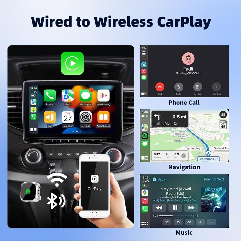 Wireless CarPlay Adapter for iPhone, Convert Wired to Wireless Apple CarPlay gallery