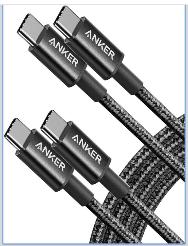 ANKER USB C TO USB C TYPE C 60W FAST CHARGING CABLE 6FT 2PACK – Open Box