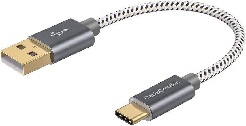 USB C Cable, Short USB to USB C 3A Fast Charging Cable, Braided USB C Male to US