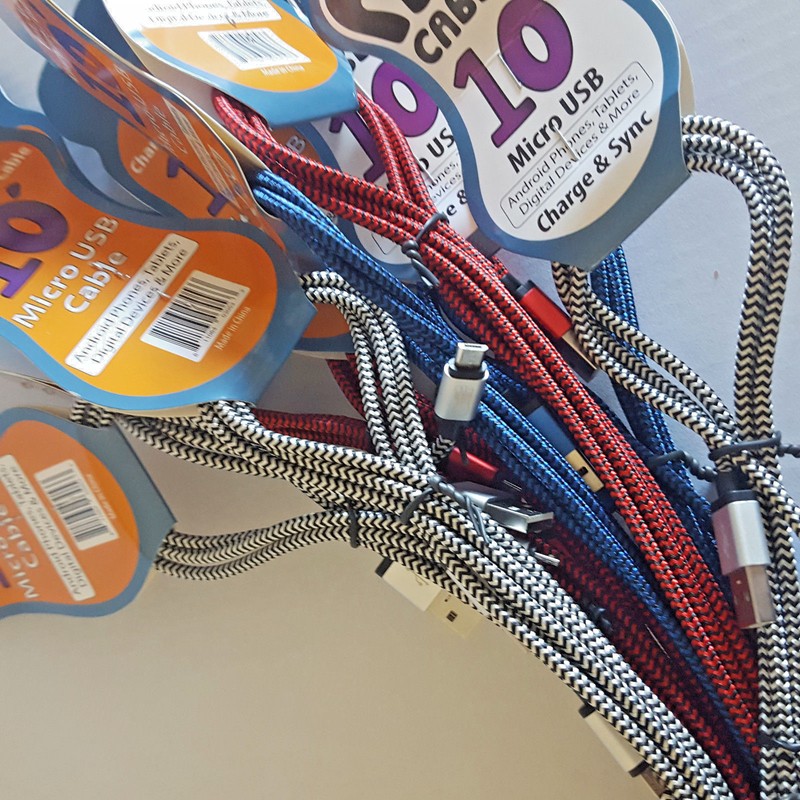 10 Ft Micro USB Charging Cable Heavy Duty Tangle Free Charge & Sync Cord Android gallery