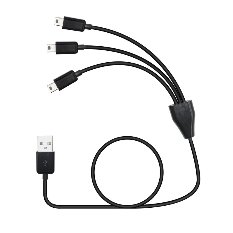 Mini USB Splitter Cable 3FT, 3 in 1 USB Charging and Data Transmission