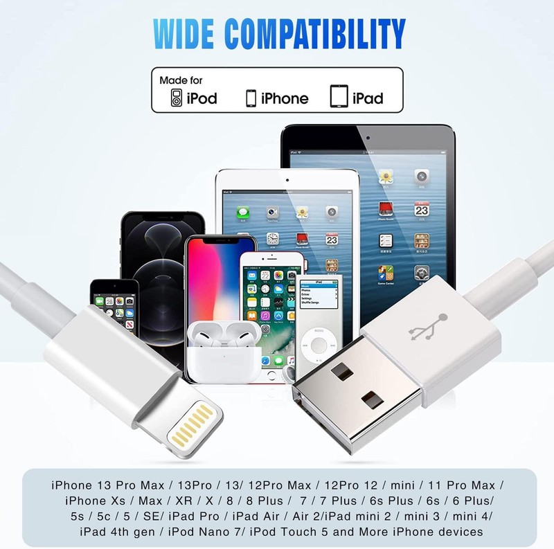 USB Fast Charger Cable Cord For iPhone 14 13 12 11 Pro Max XR SE XS X 8 7 6s Lot gallery
