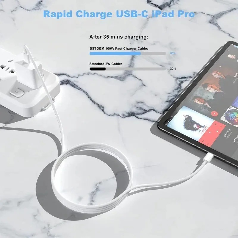 3Pcs USB C to USB C Cable 100W Fast Charging Data Cable 1M for Samsung Xiaomi gallery
