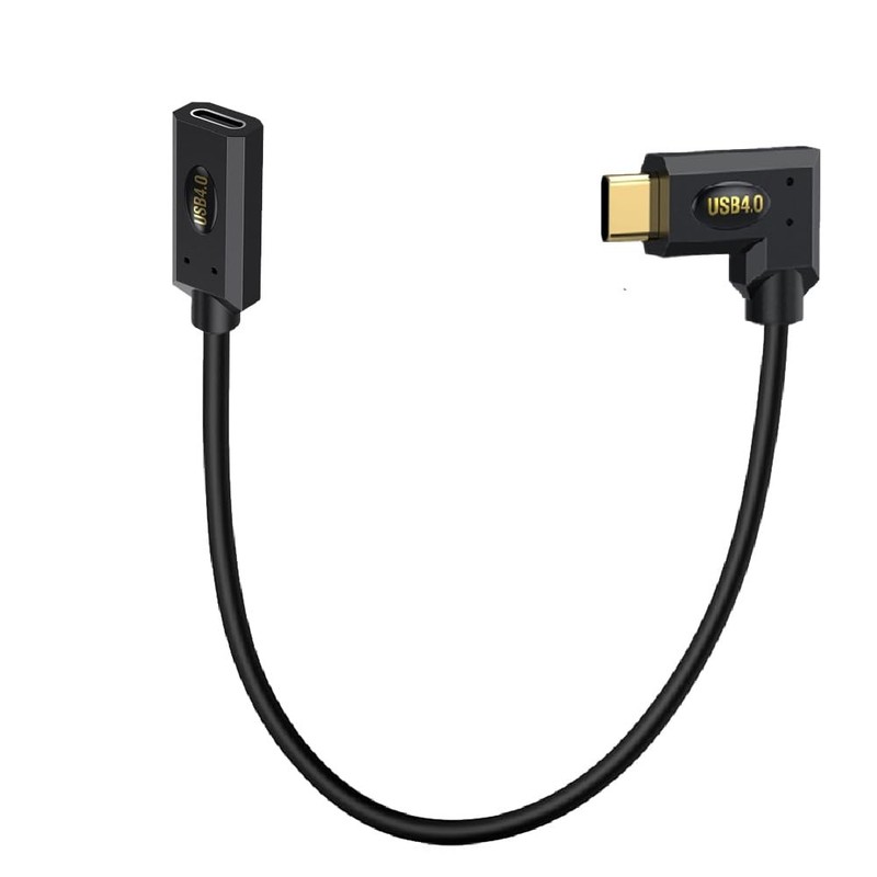 1ft 40Gbps USB 4.0 Type C Extension Cable Straight Female to Angled Male