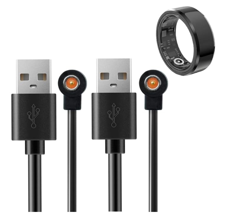 2 Pcs Magnetic Smart Ring Chargers Replacement Charger Cord for 4 mm 4