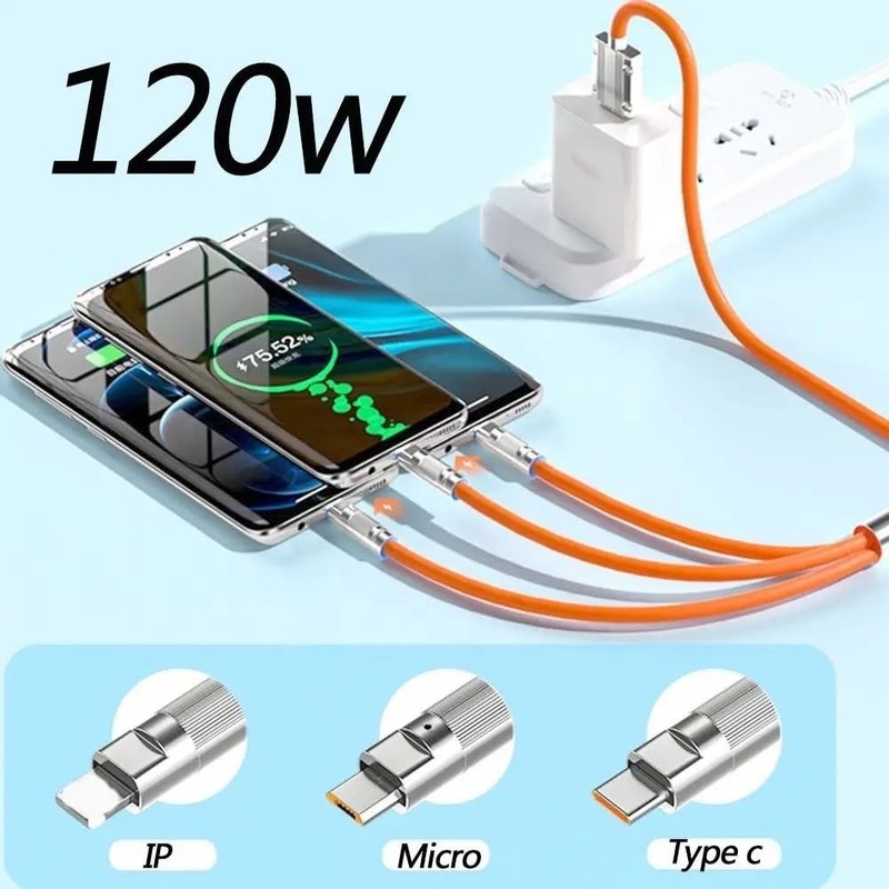 3 in 1 Fast Charging Cable Cell Phone Charger Cord For iPhone TypeC Micro USB gallery