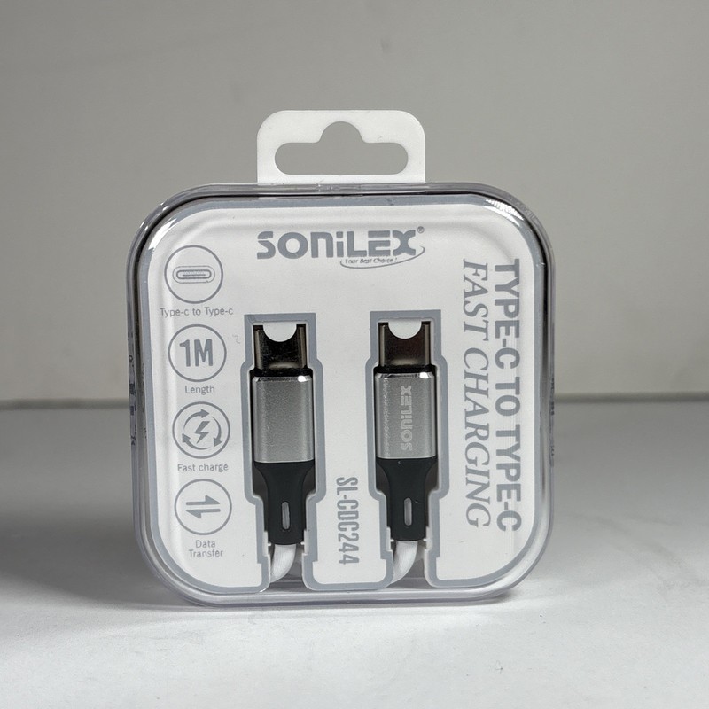 Sonilex USB-C To USB-C 1M Fast Charging Cable – White (Many Available)