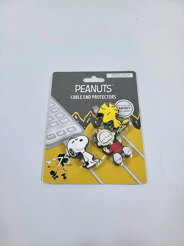75 Years Peanuts Snoopy, Woodstock, And Linus Cable Protectors New