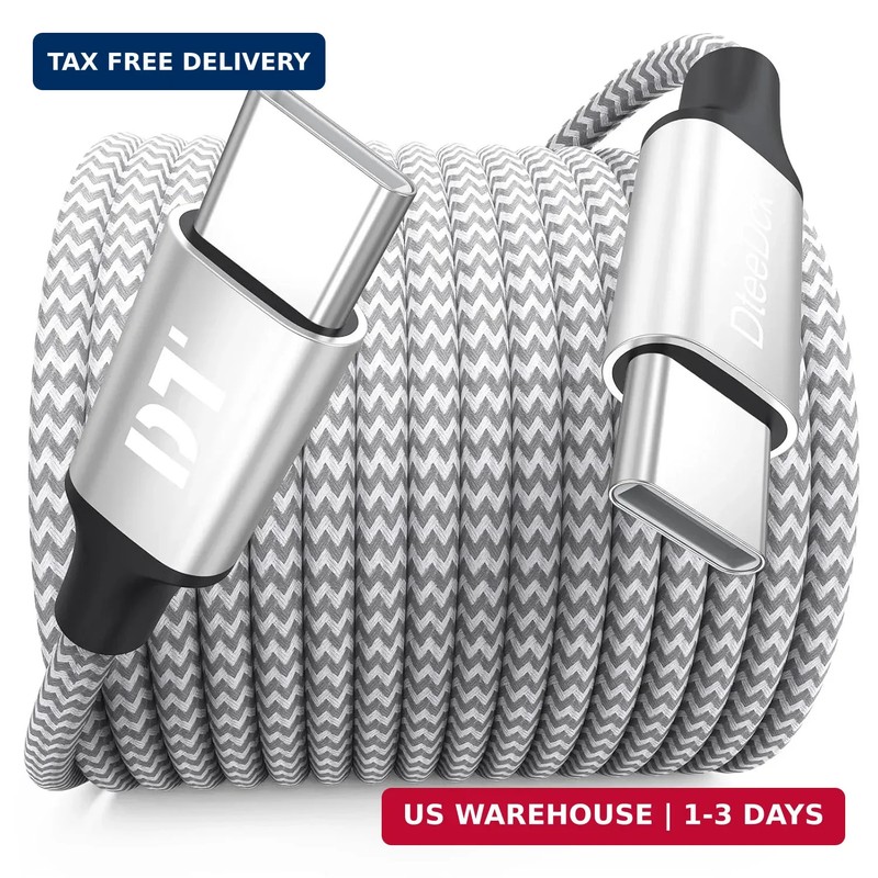 20 ft USB C Cable Fast Charging Extra Long 60W, 20 MB/s Data Transfer 20ft USBC