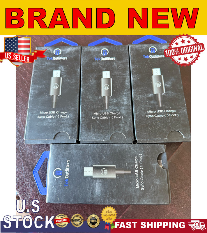 TekOutfitters Micro USB Charge Sync Cable 5 Foot | 4 Pack