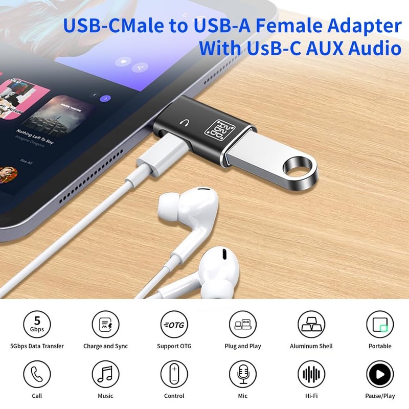 2-in-1 USB to USB Adapter,to USB 3.0 Female OTG Cable Thunderbolt 3 4 5 to US... gallery