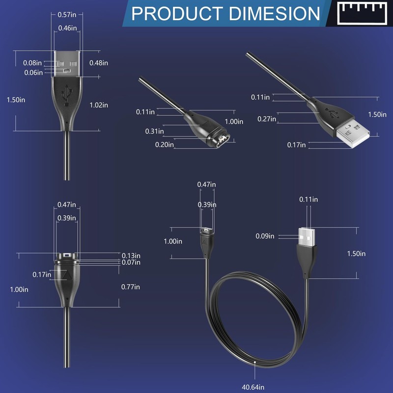 For Garmin Charger Cable 010-12491-01, for Garmin Multiple Watch Devices gallery