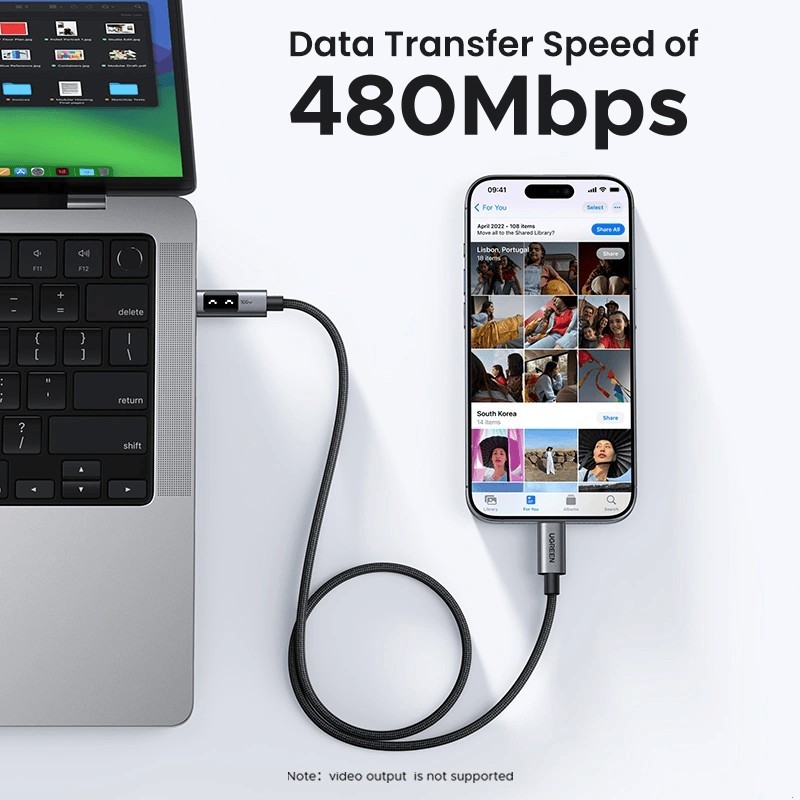 2m USB-C to USB-C Cable 100W PD 5A Fast Charging Cord for Laptop, Phone, MacBook gallery