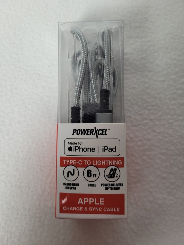 NEW PowerXcel Apple Type-C to Lighting 6ft Charge & Sync Cable ~ Up To 60W